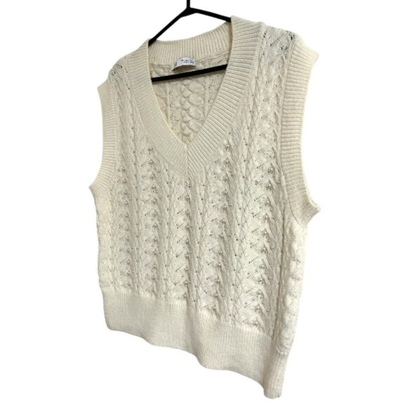Zara Cream Cable Knit Sweater Vest - Picture 2 of 6